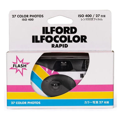 Ilford IlfoColor Rapid Disposable Camera, 27 EXP, ISO 400 Single Use W/ Flash (Develop by 02/25)